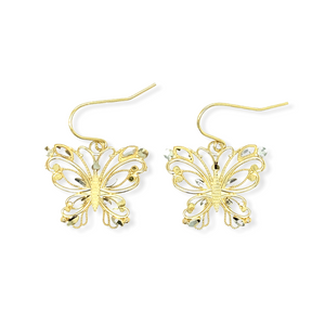 14k Gold Butterfly Earrings