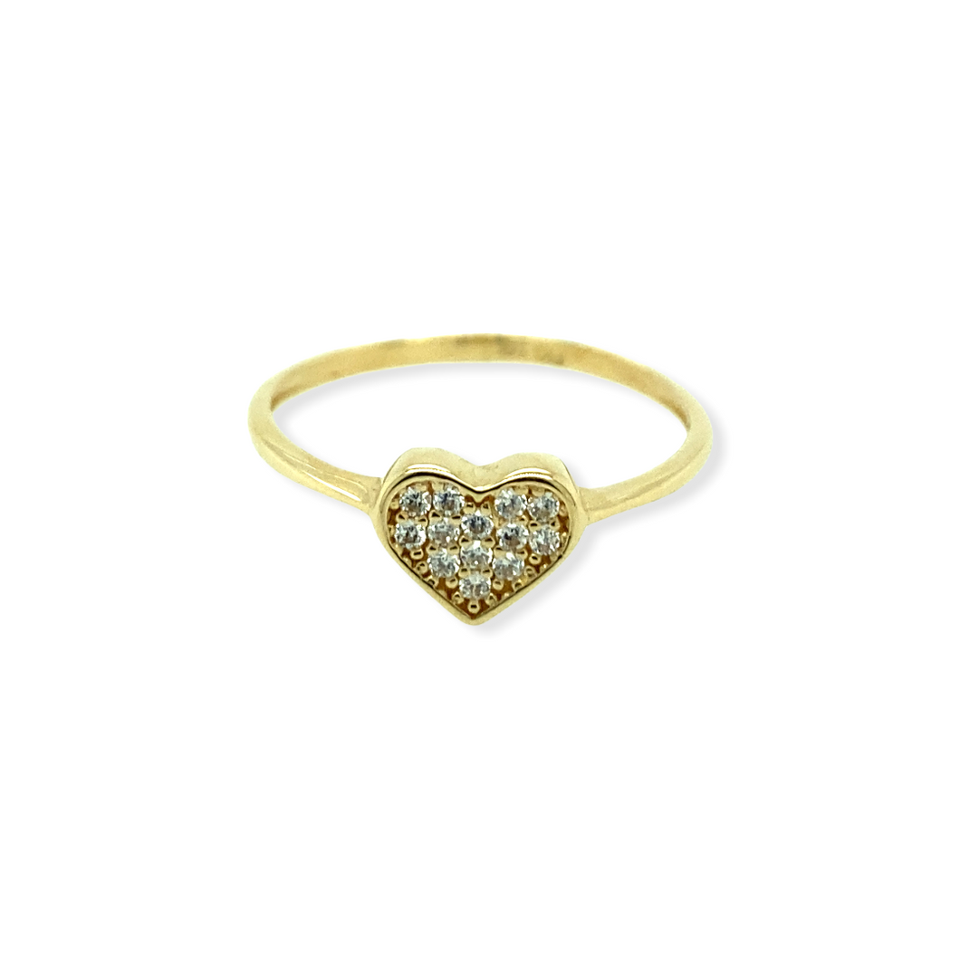 14k Heart Cubic Zirconia Ring