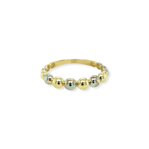 14k Gold Two-tone Beaded Ring