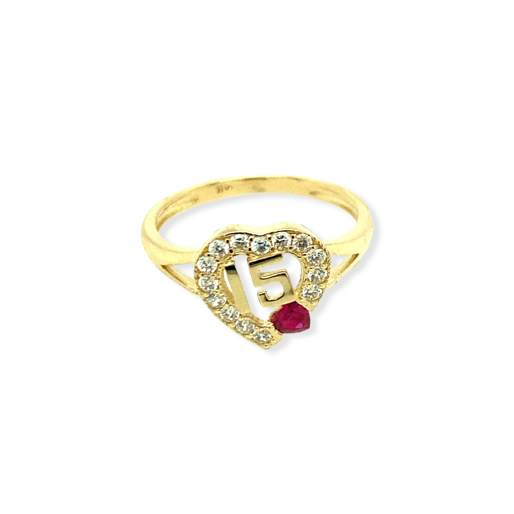 14k Gold 15 Años Ring