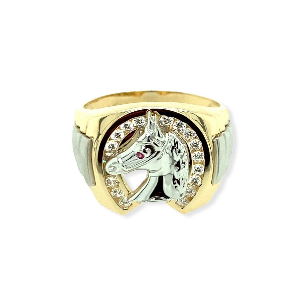 14k Gold Herradura Two-tone Men's Ring