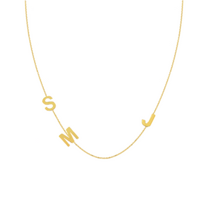 14kt Gold Custom Initial Station Necklace