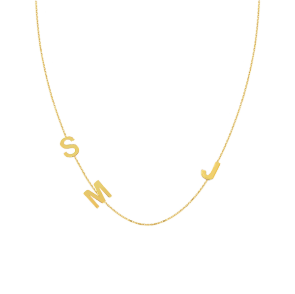 14kt Gold Custom Initial Station Necklace