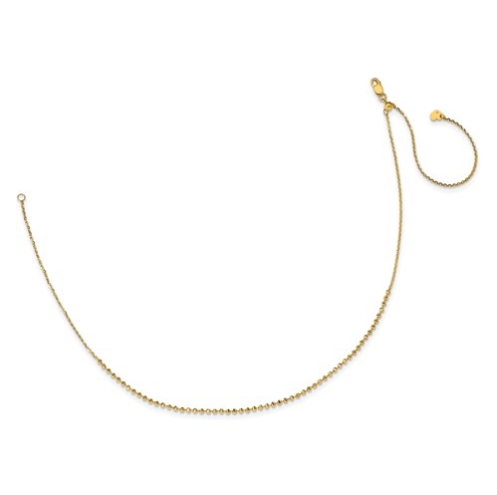 14k Gold Beaded Adjustable With 3.5 in Ext. Choker