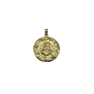 14k Gold Virgen de Guadalupe/Jesus Pendant