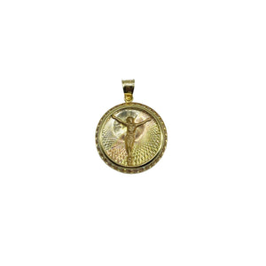 14k Gold Jesus Medallion Pendant