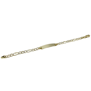 Figaro 14k Gold Children's ID Bracelet