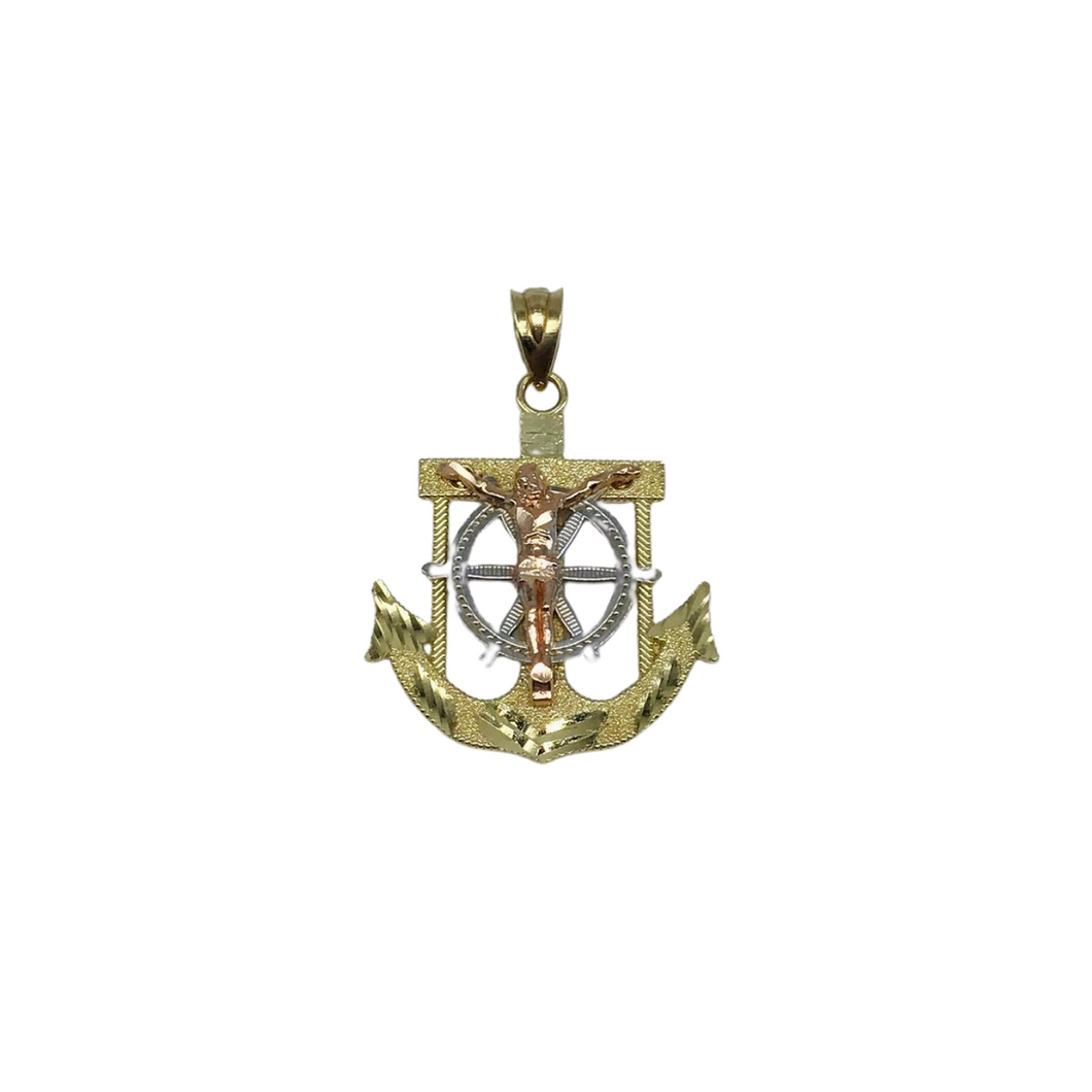 14k Gold Jesus Anchor